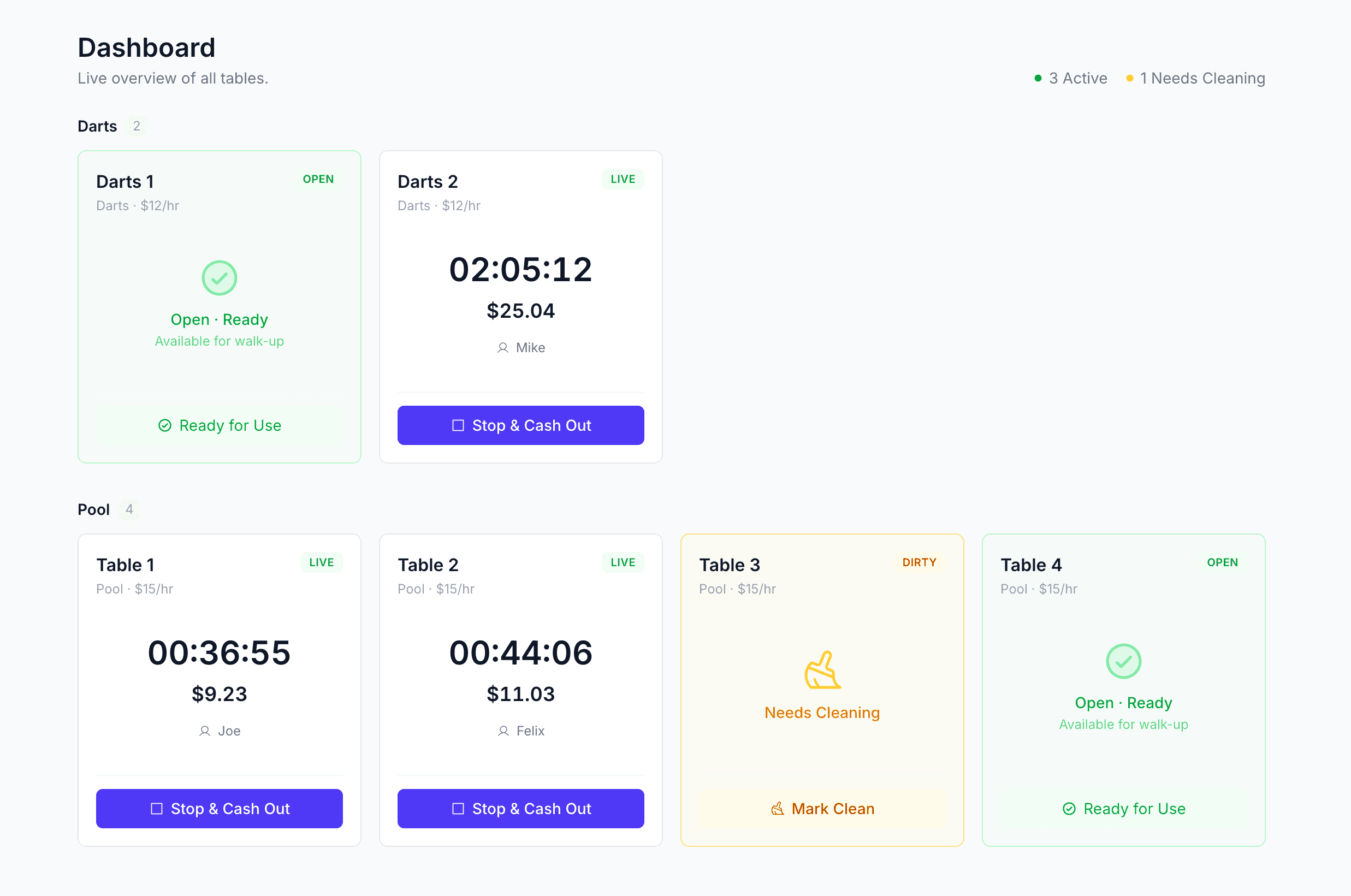 Live Dashboard screenshot 1